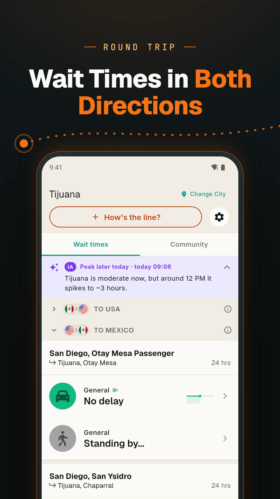 Bordify - Border Wait Times screenshot
